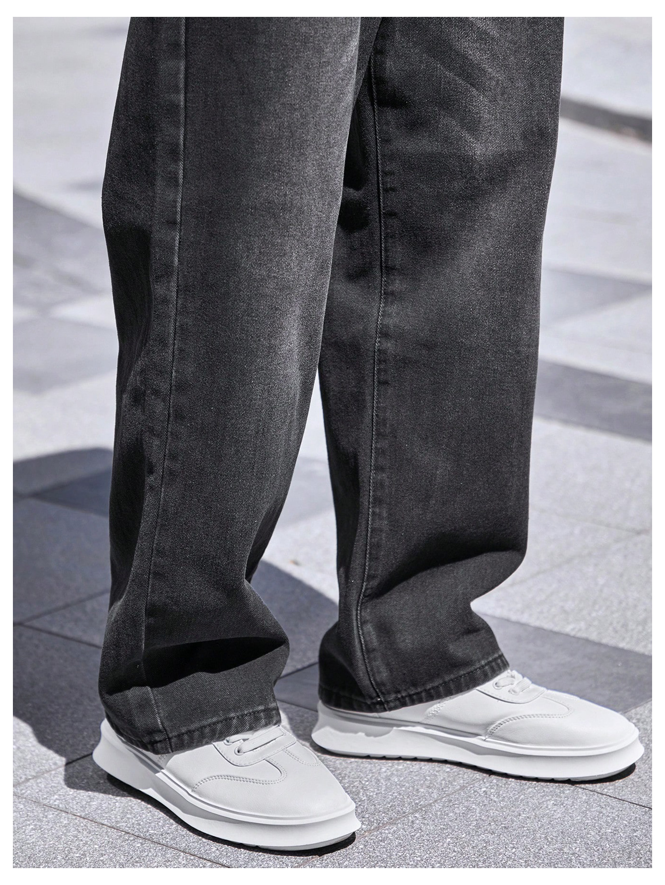 CoreRevo Men's High Waist Loose Jeans Baggy Straight Leg Denim Pants Trousers - Image 4