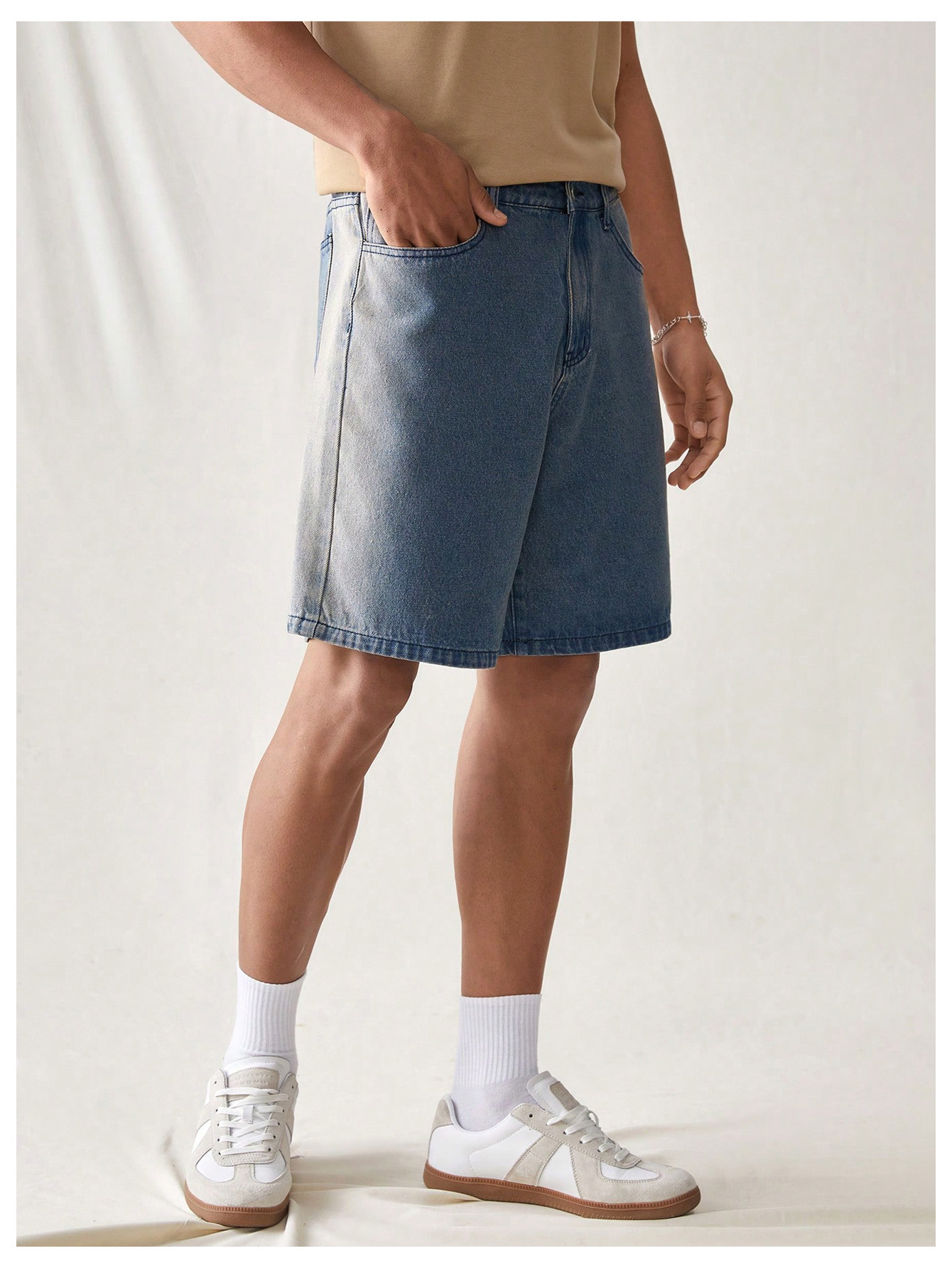CoreRevo Men's Jorts Baggy Jeans Straight Leg Denim Shorts Casual Jean Shorts - Image 4
