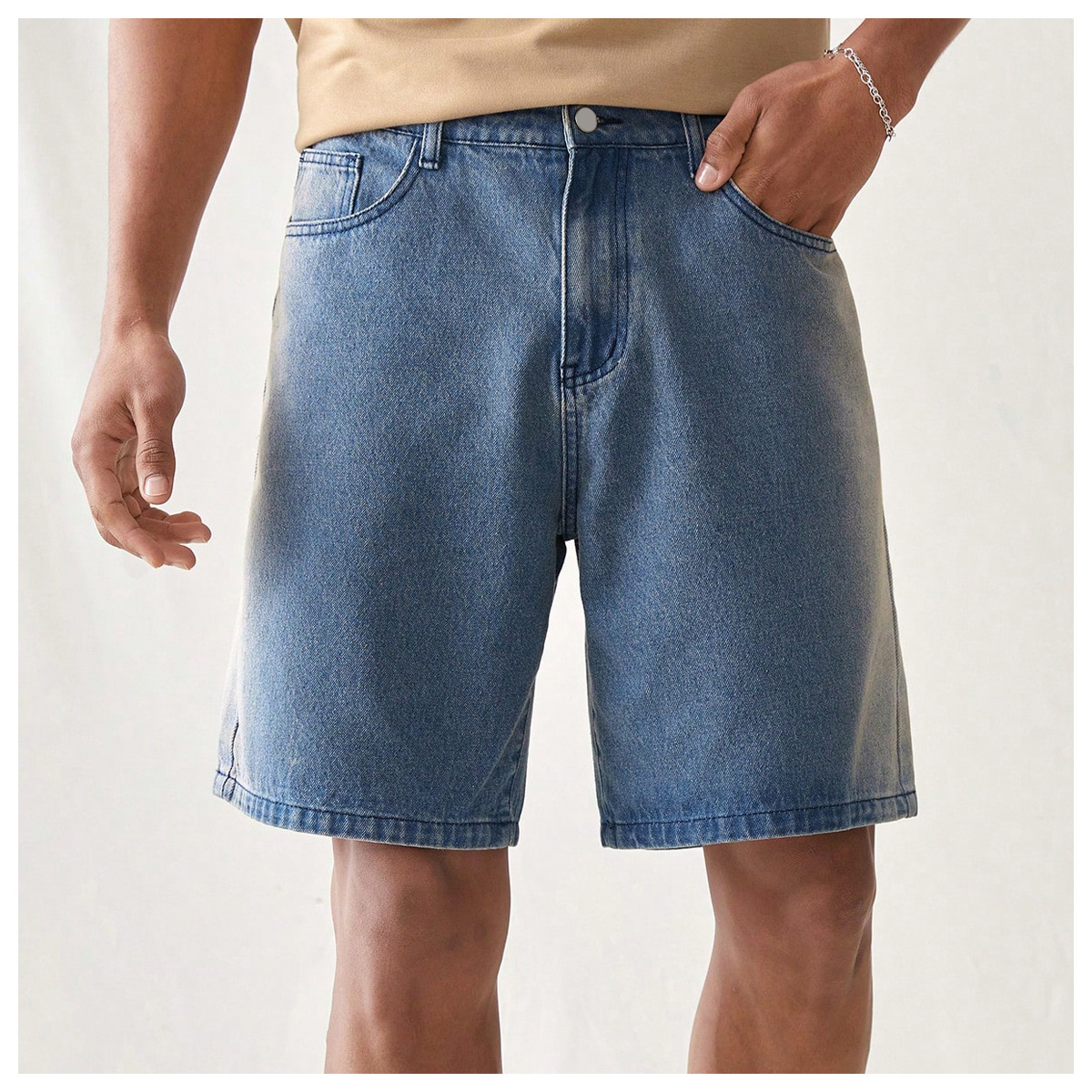 CoreRevo Men's Jorts Baggy Jeans Straight Leg Denim Shorts Casual Jean Shorts - Image 5
