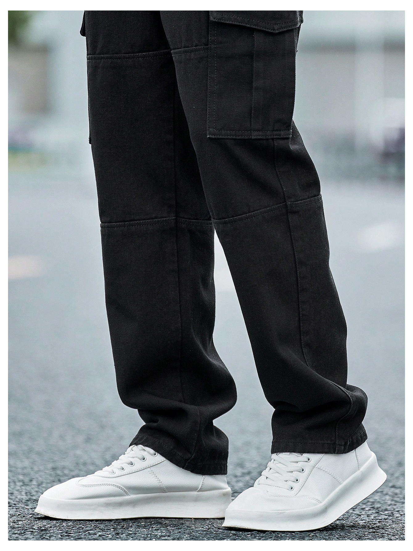 CoreRevo Men's Casual Denim Cargo Pants Jeans with Cargo Pockets - Image 5