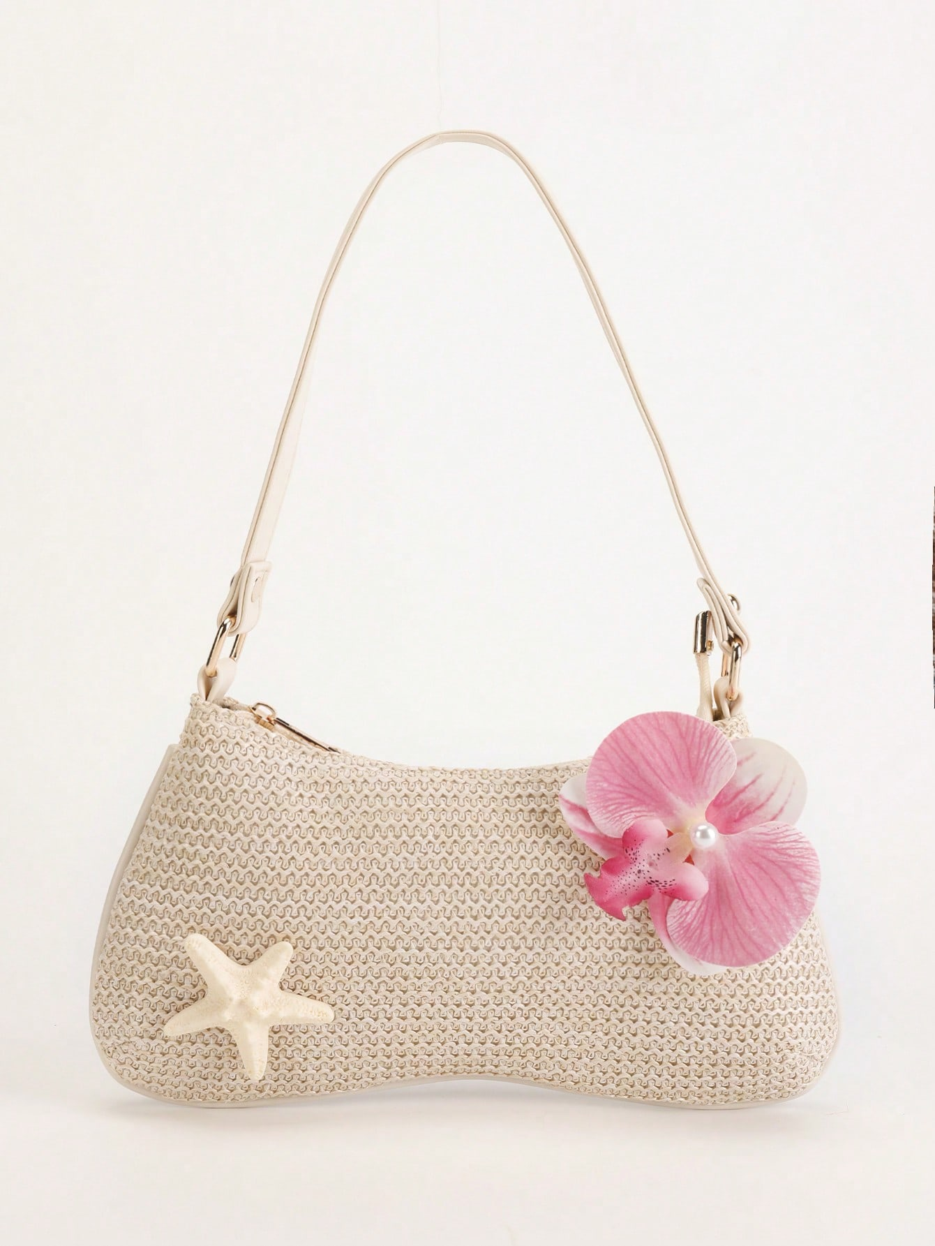 CoreRevo Crocheted Beach Handbags And Accessories, Stylish Personalized Beach Resort Style Shell Lace Lady Messenger Bag