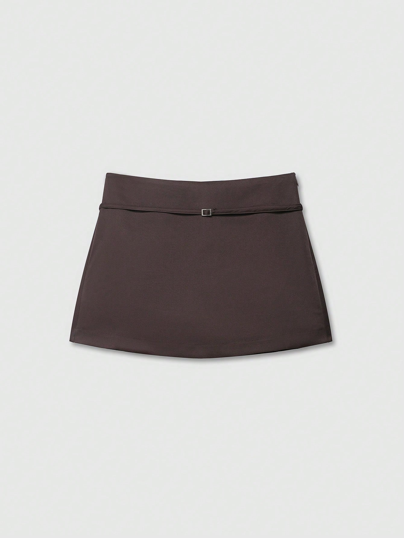 CoreRevo Women's Solid Color Zipper Waist Belt Skorts Summer