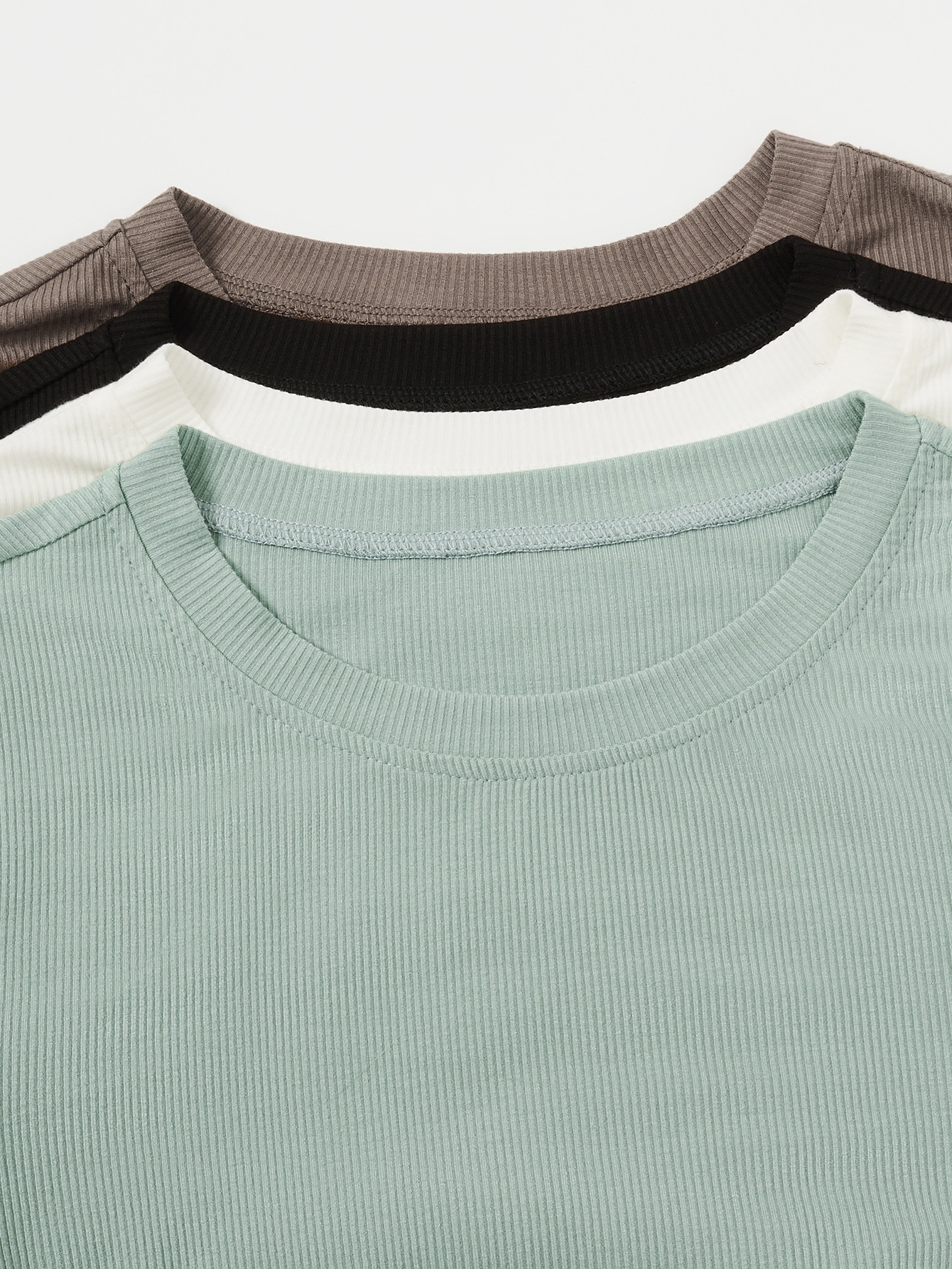 CoreRevo Women's 4 Piece Basic T Shirt Round Neck Long Sleeve Tee Top - Image 5