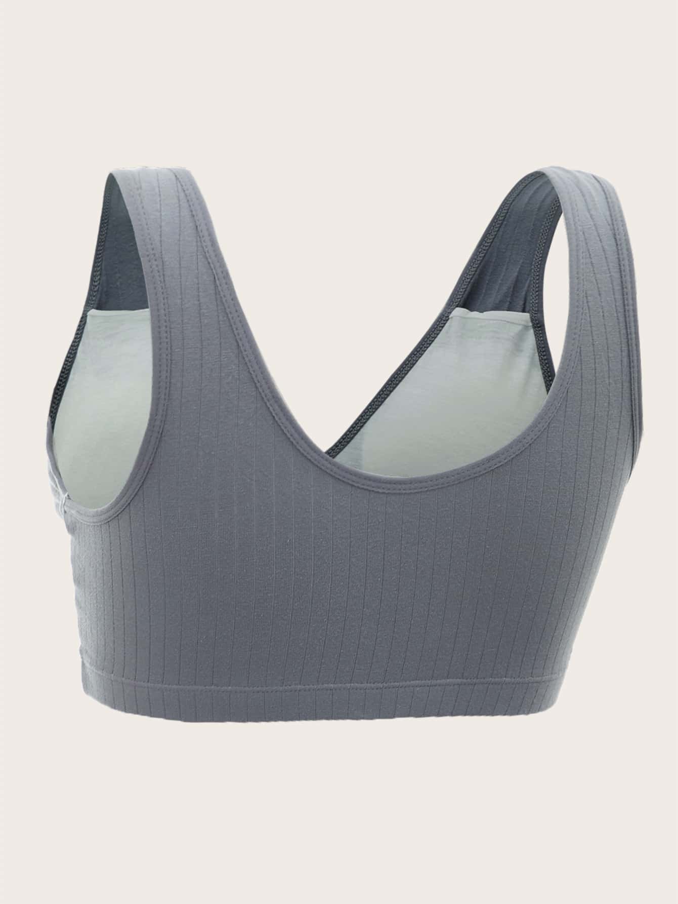 CoreRevo Women's Maternity 2 Pack Front Closure Bra Ribbed Button Up Push Up Bra - Image 3