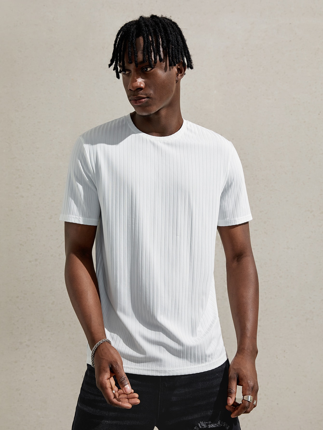 CoreRevo Men's Short Sleeve Basic T Shirt Casual Round Neck Ribbed Tee Top