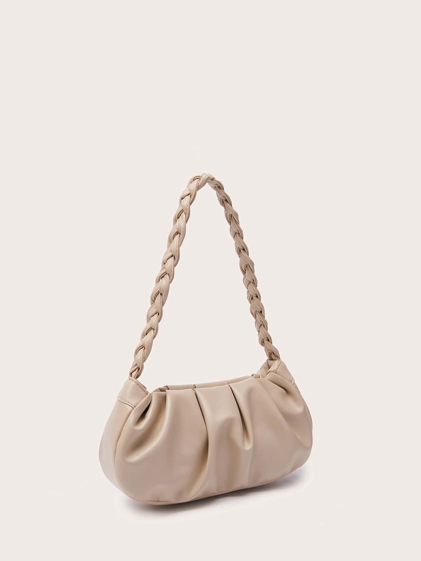 CoreRevo Women's Pleated PU Leather Shoulder Bags Clutch Handbag with Braided Handles - Image 5