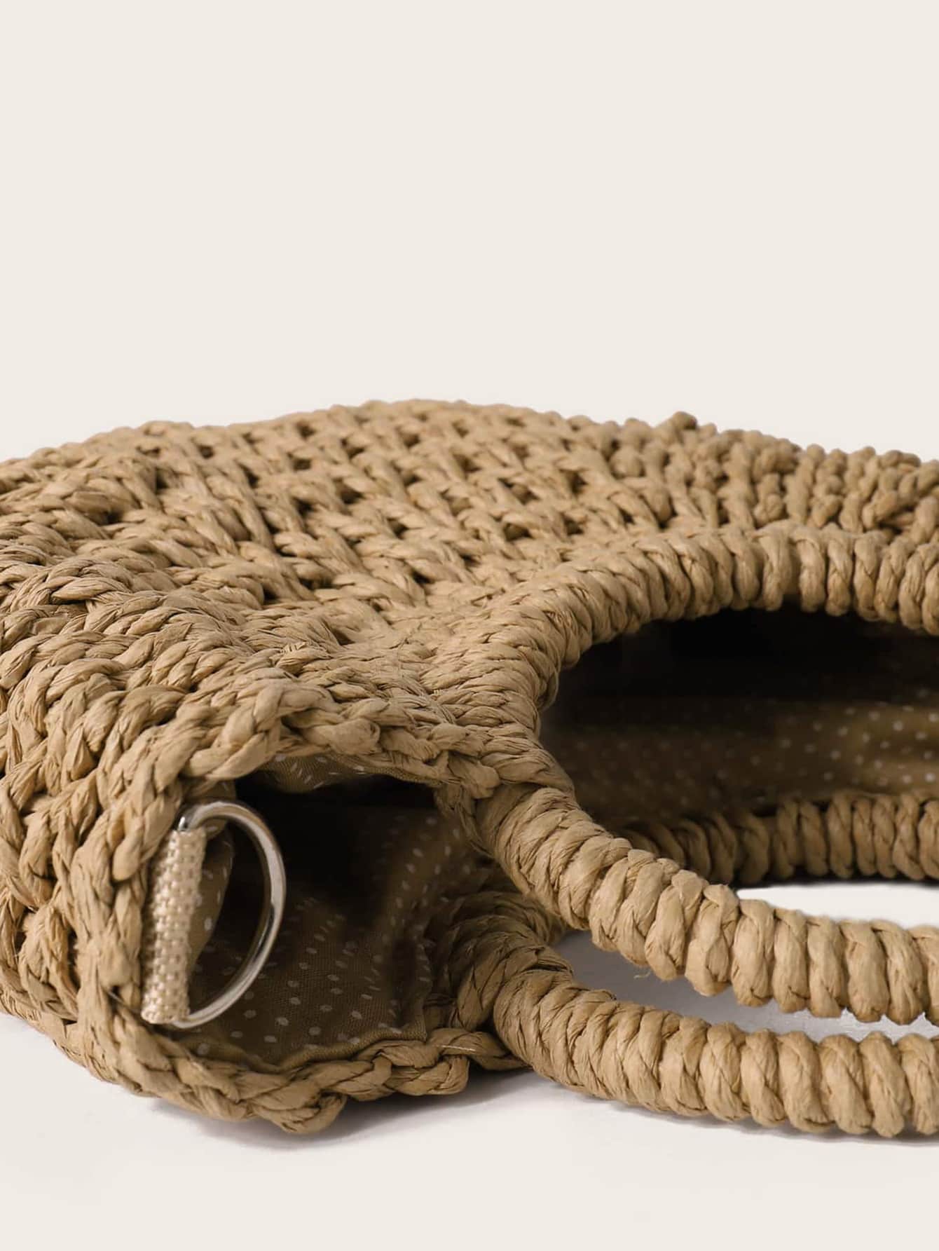 CoreRevo Women's Half Round Straw Crossbody Bags Travel Beach Purse Shoulder Bag - Image 3