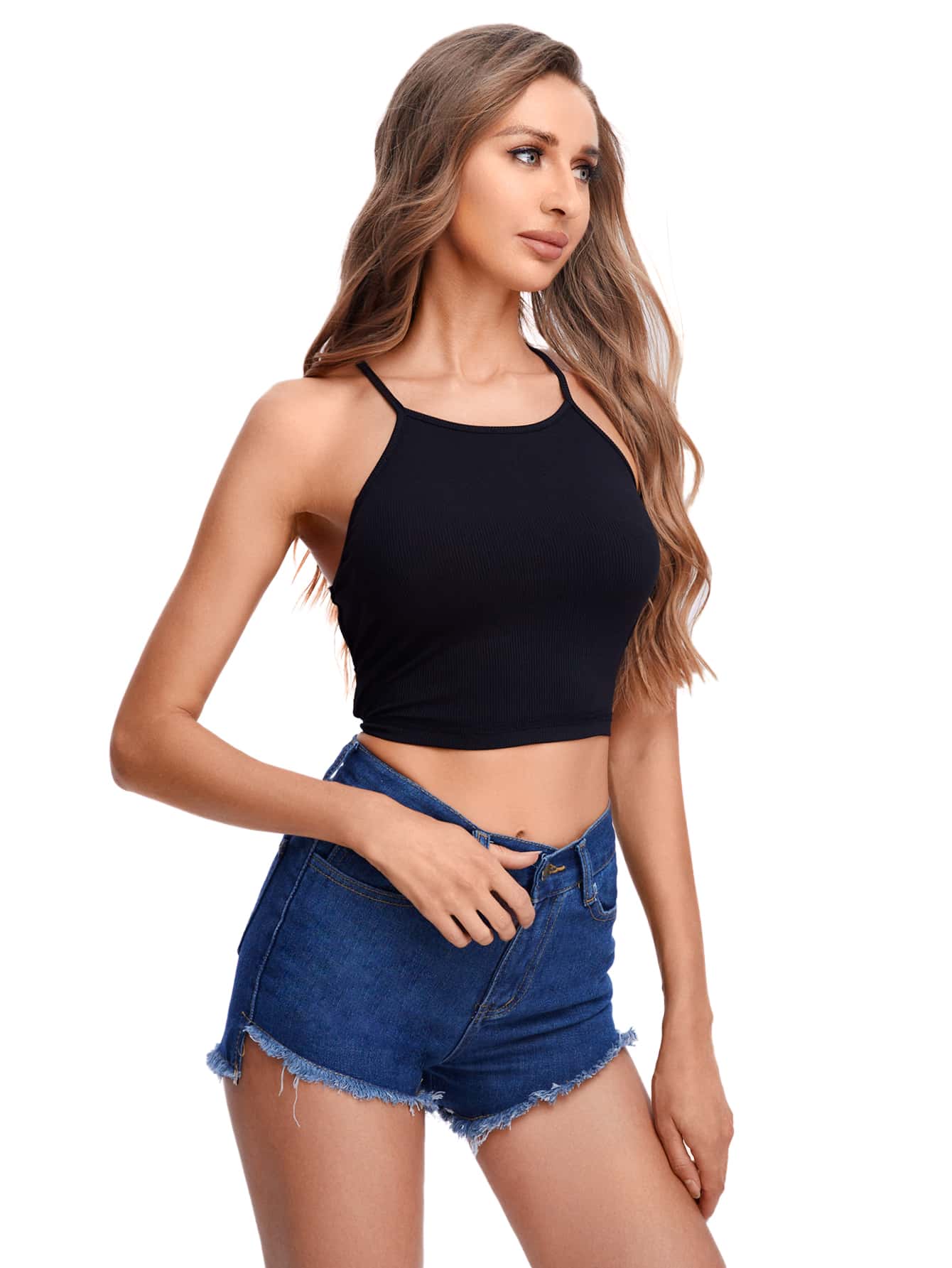 CoreRevo Women's Lace Up Backless Crop Cami Top - Image 5