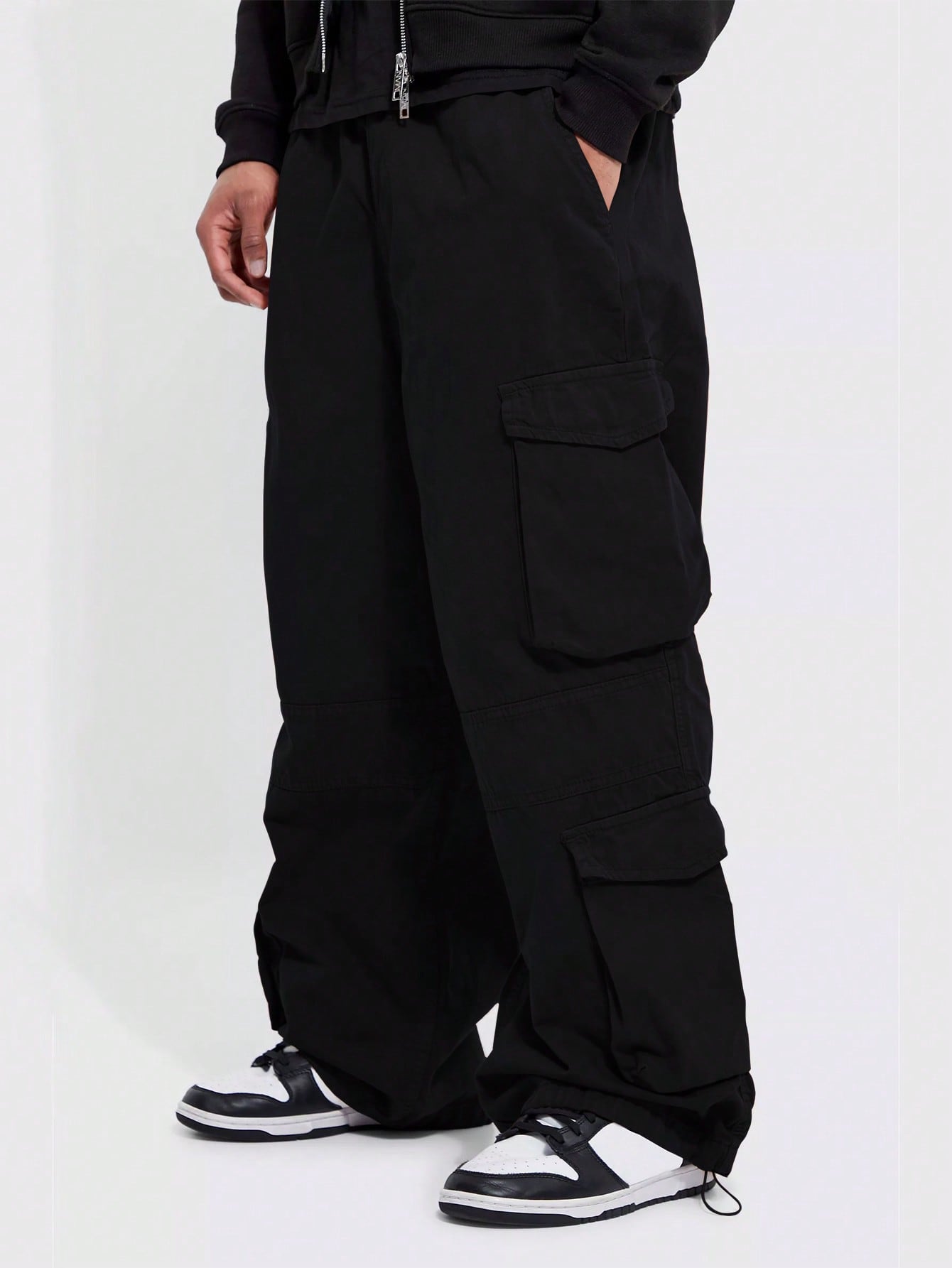 CoreRevo Men's Casual Pocket Side Drawstring Waist Loose Joggers Cargo Pants