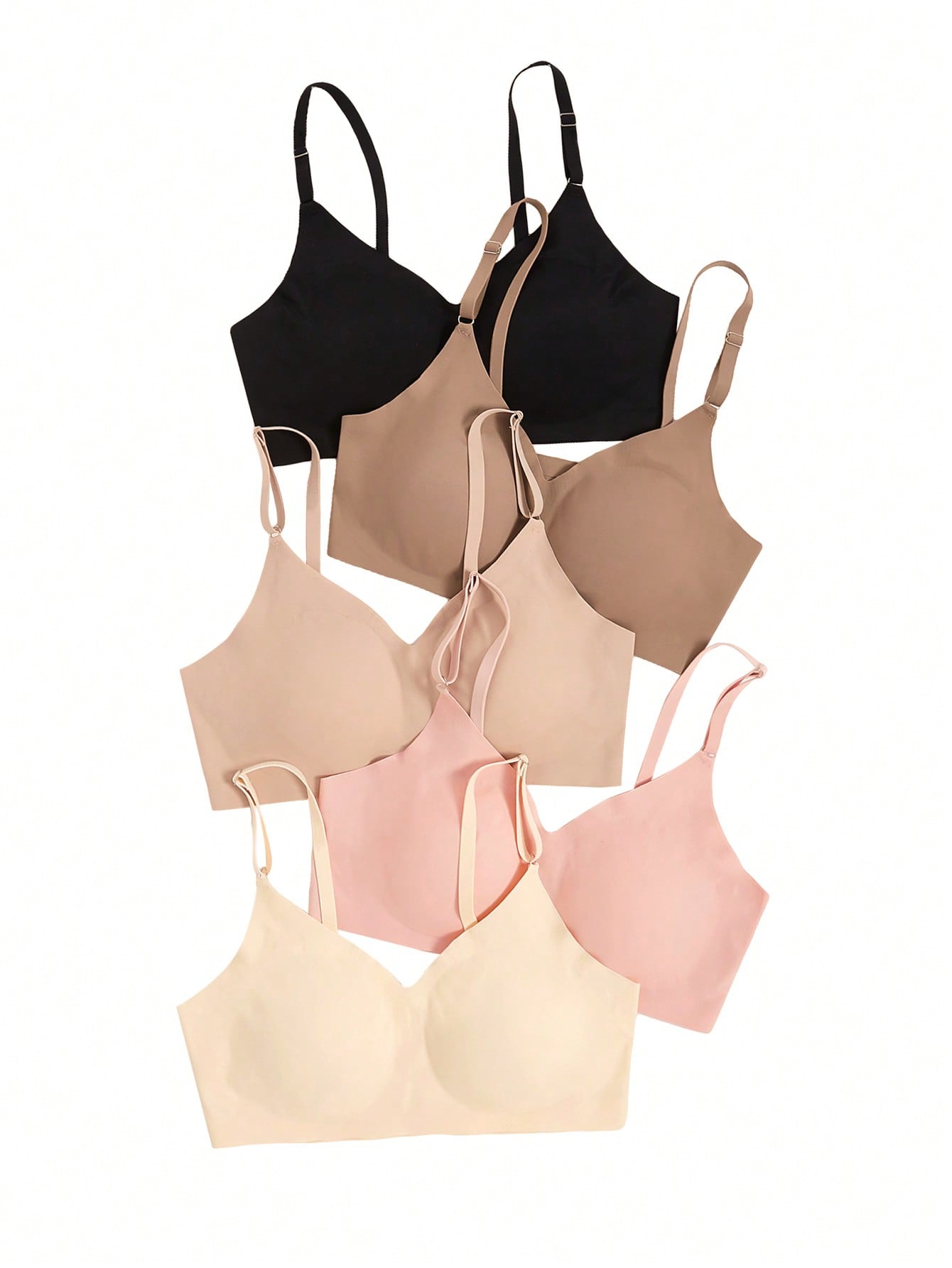 CoreRevo Women's 5Pack Padded Seamless Bralettes Bra Camisole Top