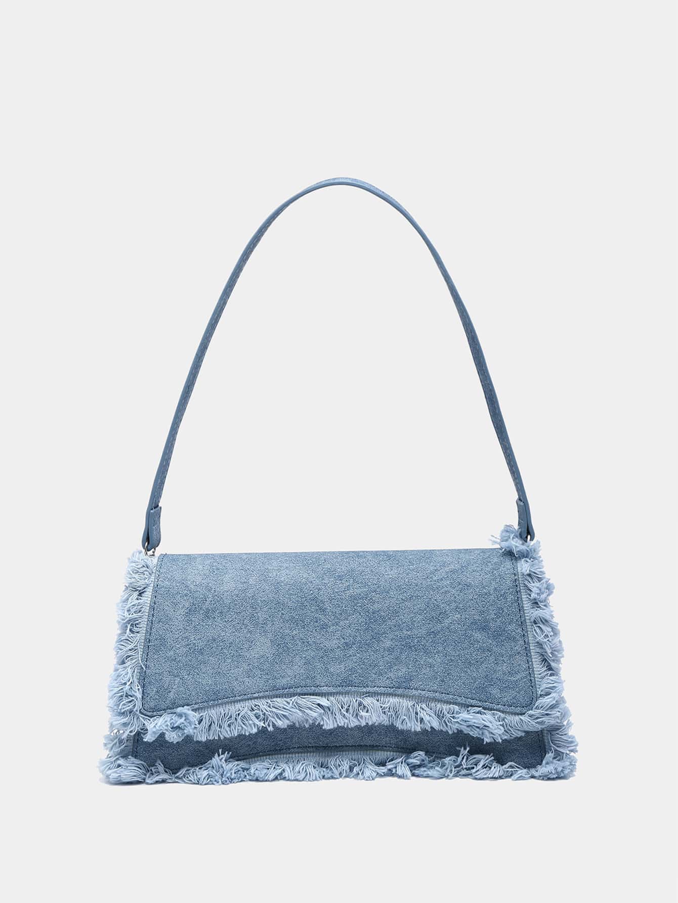 CoreRevo Women's Flap Shoulder Bags Denim Handbags Underarm Satchel Handbag