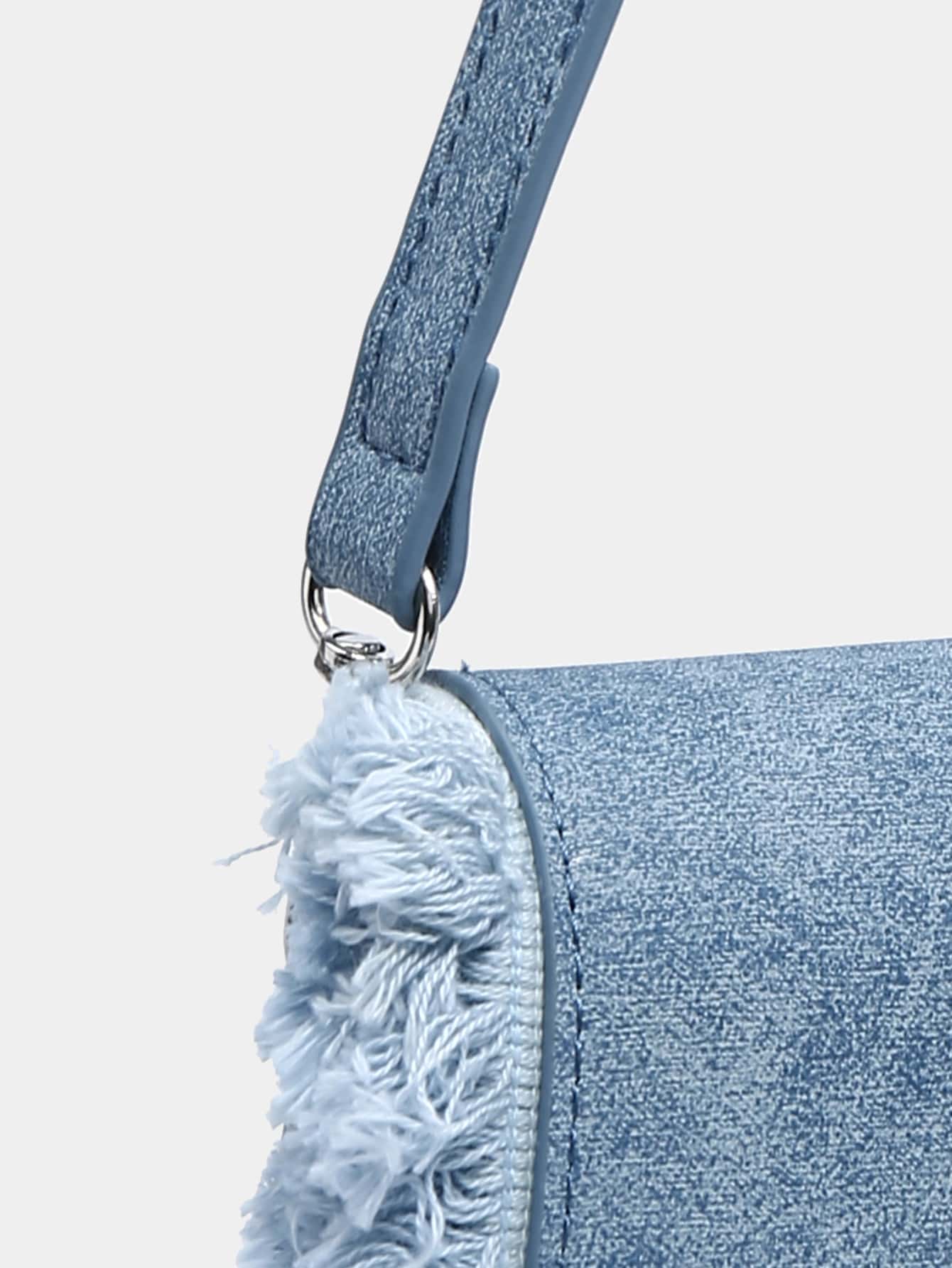 CoreRevo Women's Flap Shoulder Bags Denim Handbags Underarm Satchel Handbag - Image 5