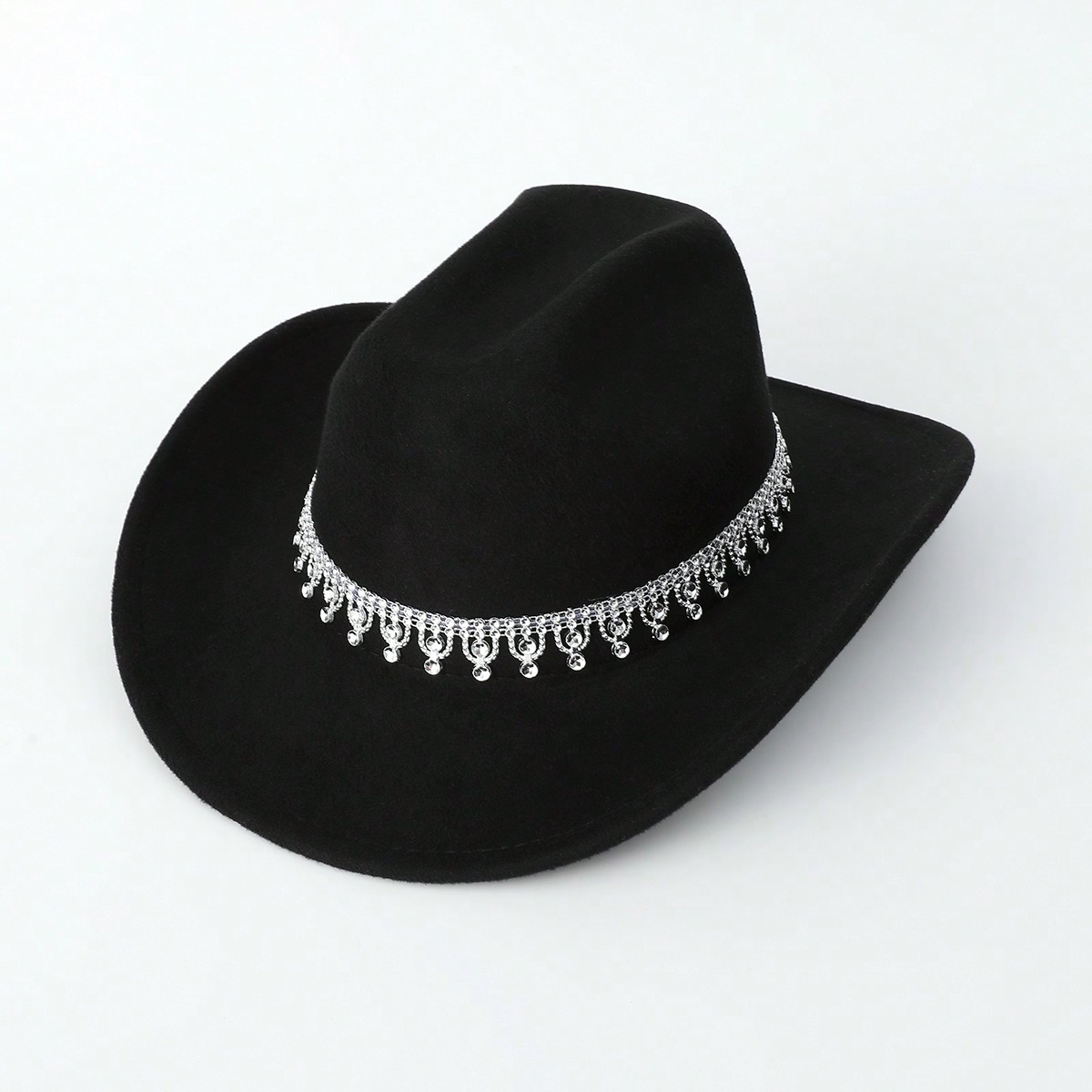 CoreRevo Women's Western Boho Cowboy Hat Rhinestone Sequin Wide Brim Cowgirl Hat - Image 5