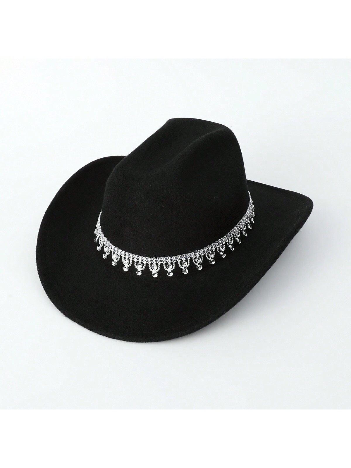 CoreRevo Women's Western Boho Cowboy Hat Rhinestone Sequin Wide Brim Cowgirl Hat