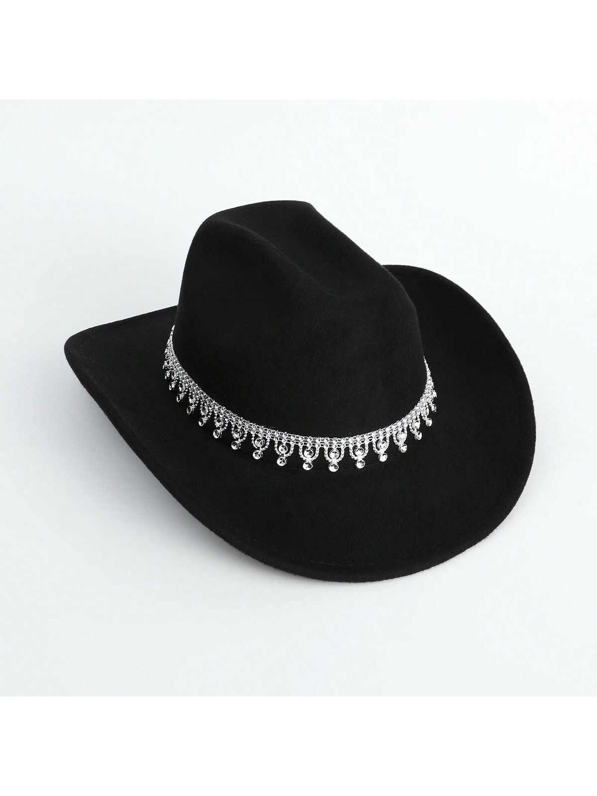 CoreRevo Women's Western Boho Cowboy Hat Rhinestone Sequin Wide Brim Cowgirl Hat - Image 3
