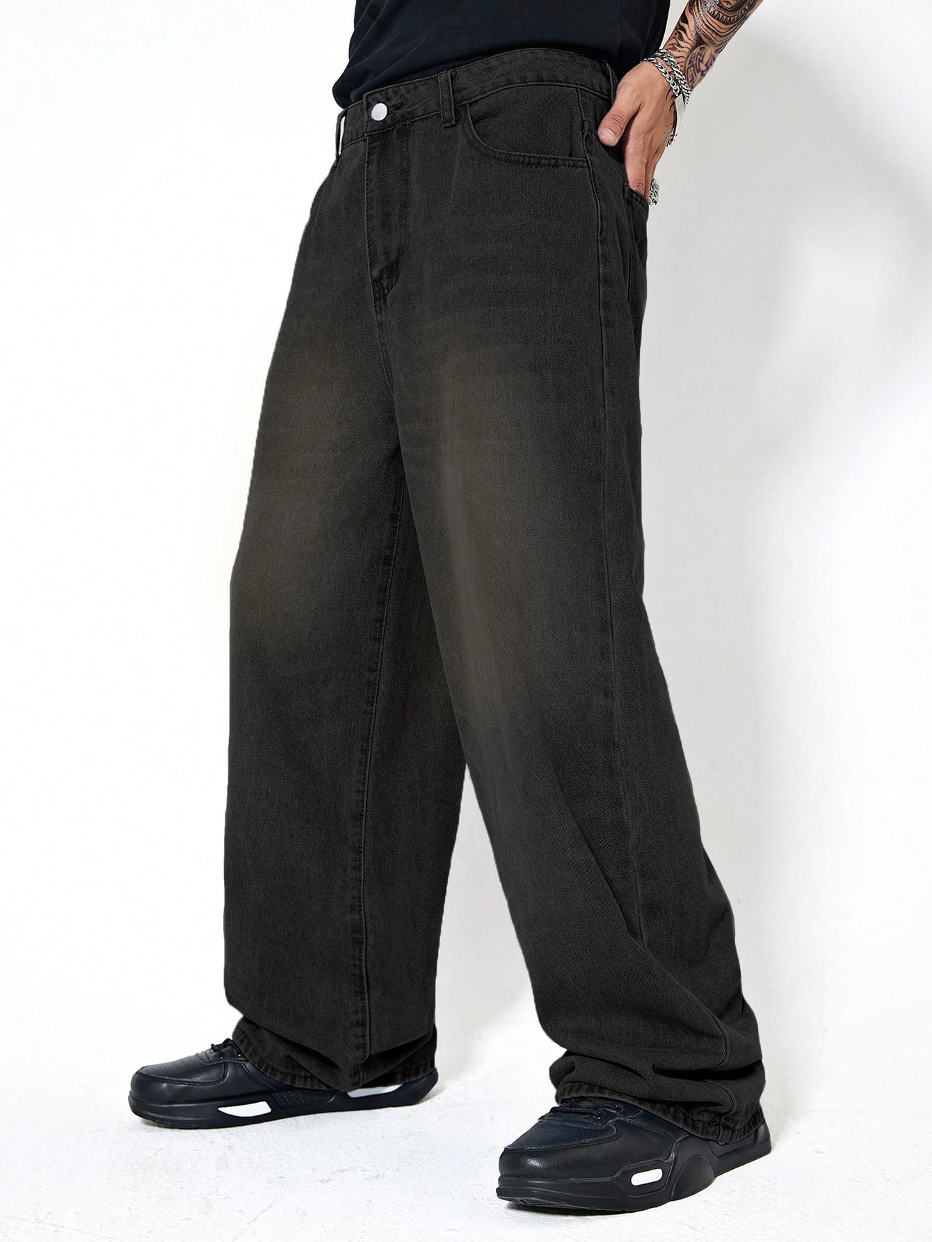 CoreRevo Men's Casual Loose Jeans Baggy Straight Leg Denim Pants Long Trousers - Image 3
