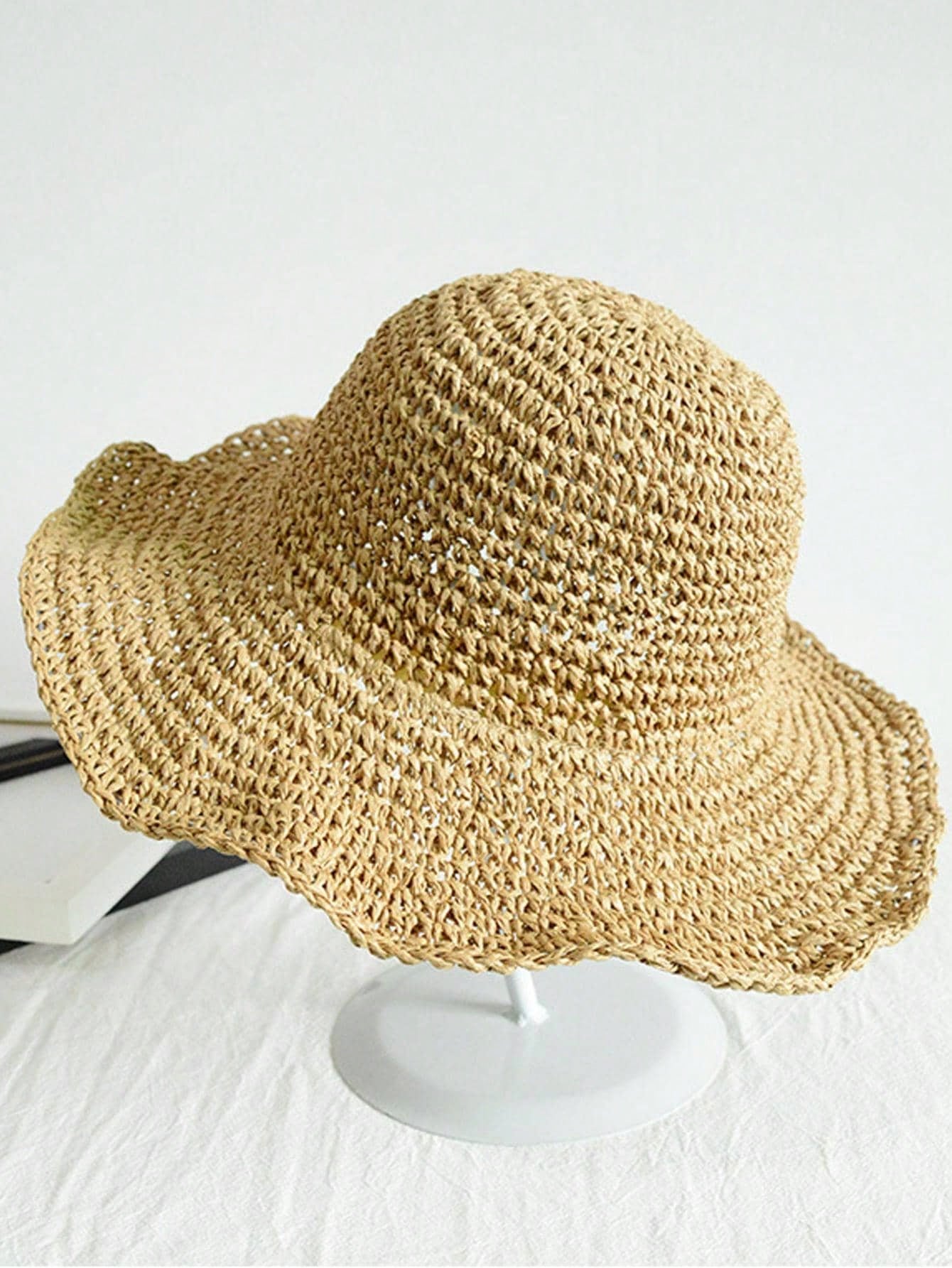 CoreRevo Women's Straw Foldable Hat Floppy Sun Protection Foldable Summer Cap - Image 3