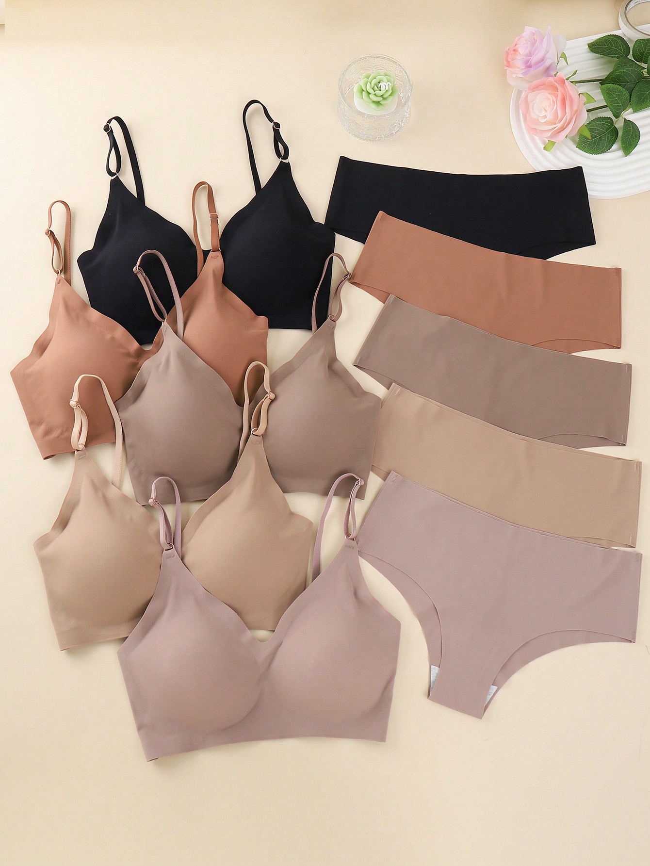 CoreRevo Women's 10 Piece No Show Sexy Lingerie Sets Seamless Wireless Bra and Panty Set - Image 3