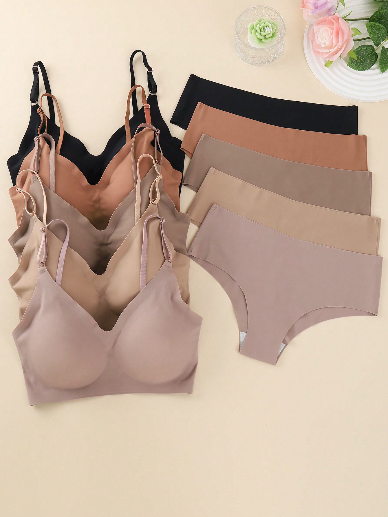 CoreRevo Women's 10 Piece No Show Sexy Lingerie Sets Seamless Wireless Bra and Panty Set - Image 5