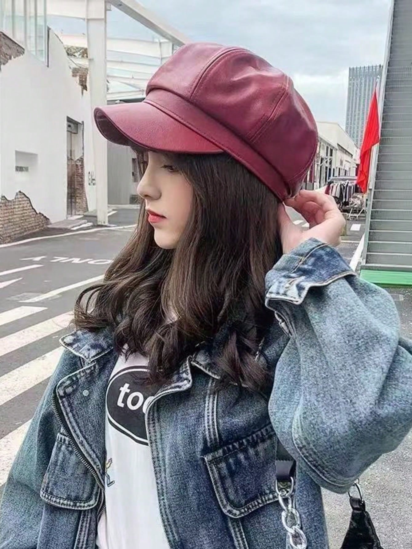CoreRevo Women's PU Leather Newsboy Hat Vintage Beret Cap Baker Boy Caps Cabbie Hats